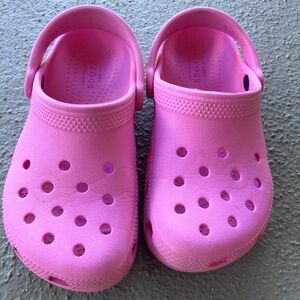 Girls size 12 pink Crocs